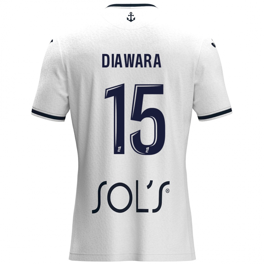 Criança Camisola Kandet Diawara #15 Azul Escuro Branco Alternativa 2024/25 Camisa Brasil