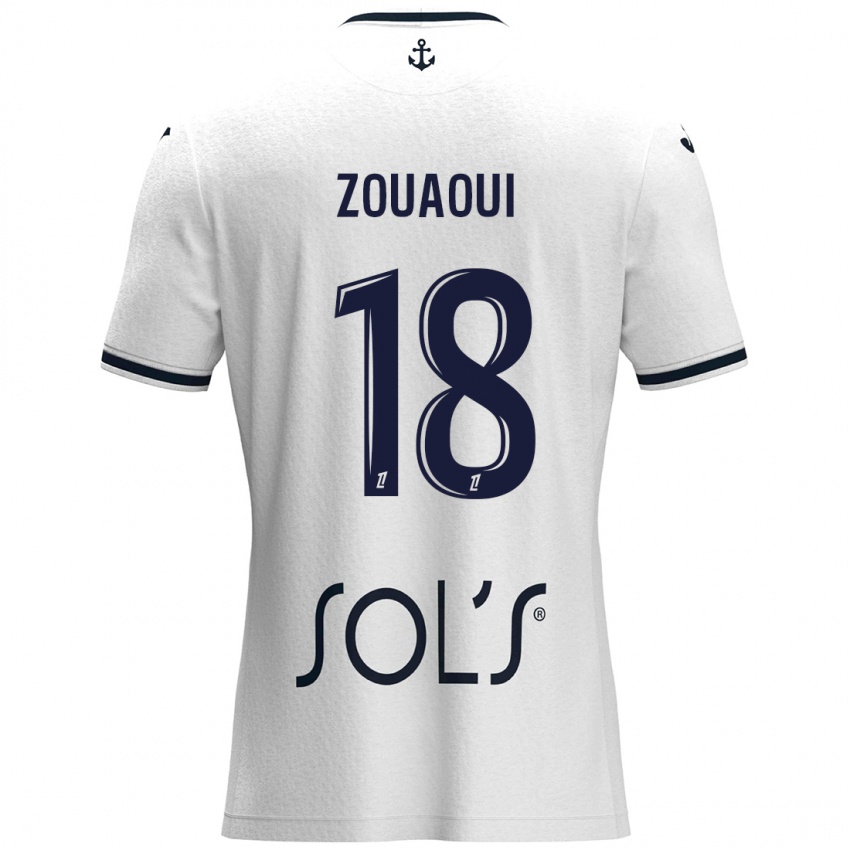 Criança Camisola Yanis Zouaoui #18 Azul Escuro Branco Alternativa 2024/25 Camisa Brasil