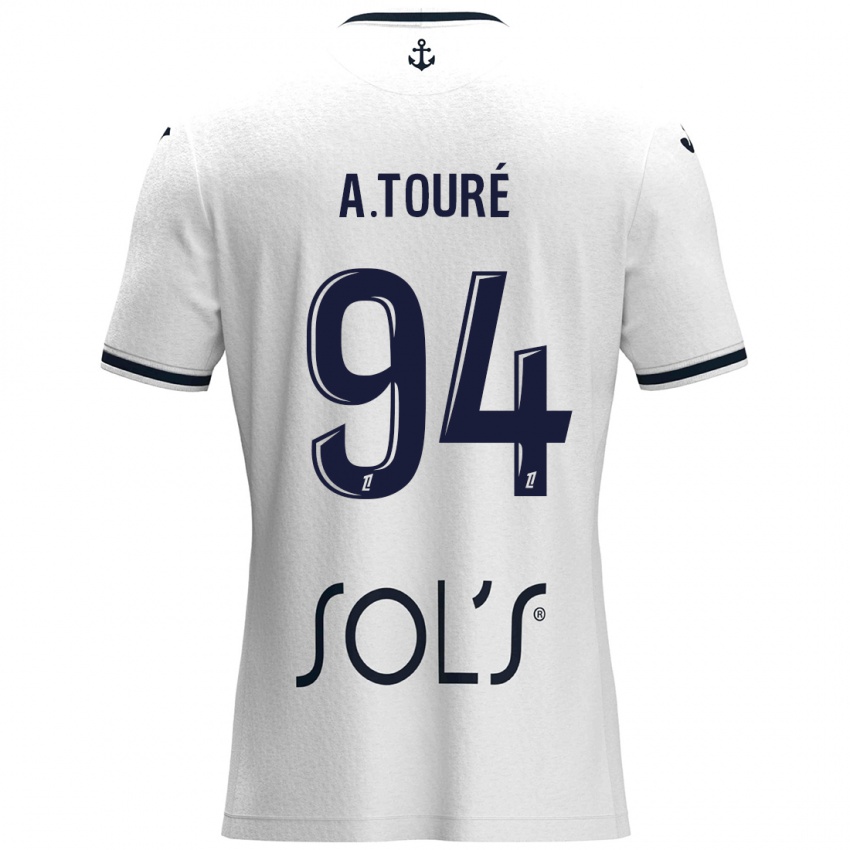 Criança Camisola Abdoulaye Touré #94 Azul Escuro Branco Alternativa 2024/25 Camisa Brasil