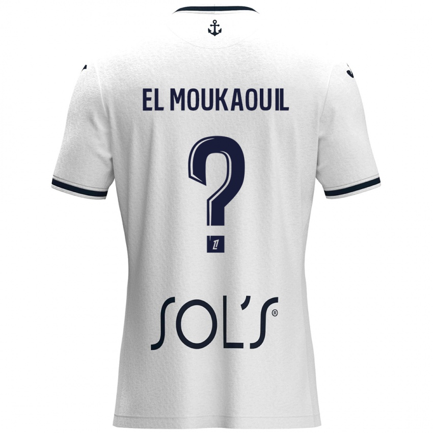 Criança Camisola Mohamed El Moukaouil #0 Azul Escuro Branco Alternativa 2024/25 Camisa Brasil