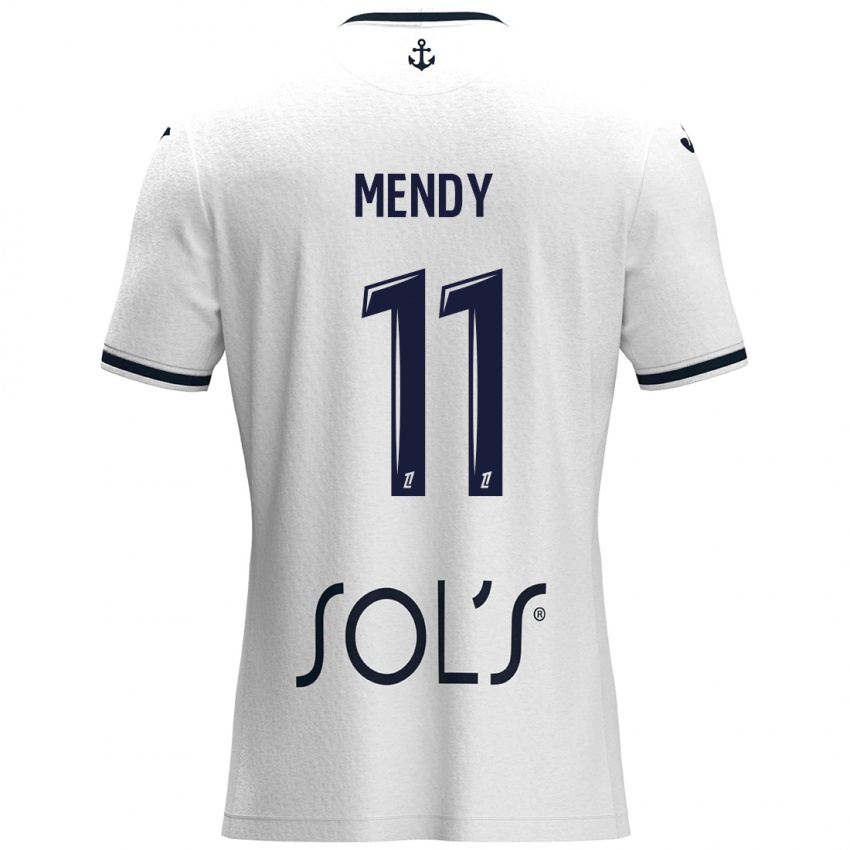 Criança Camisola Mélinda Mendy #11 Azul Escuro Branco Alternativa 2024/25 Camisa Brasil