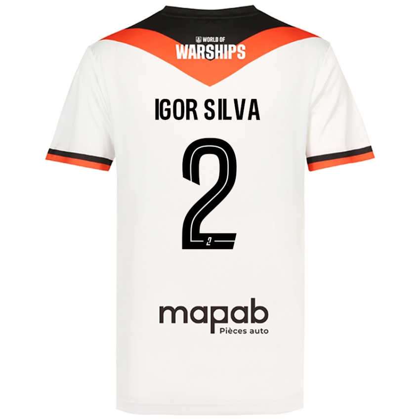 Criança Camisola Igor Silva #2 Branco Alternativa 2024/25 Camisa Brasil