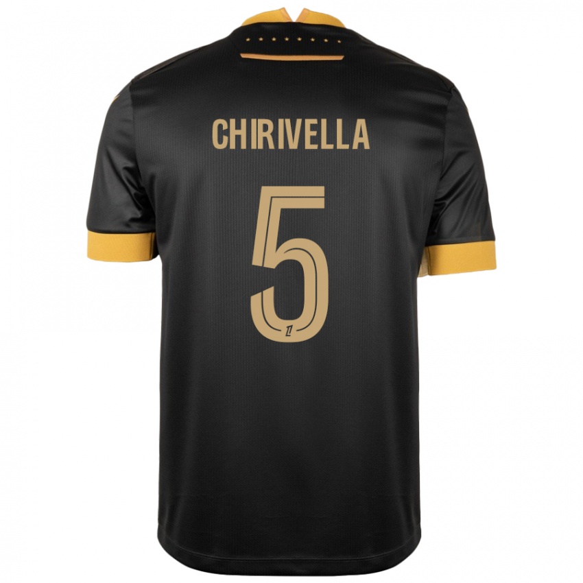 Criança Camisola Pedro Chirivella #5 Castanho Preto Alternativa 2024/25 Camisa Brasil