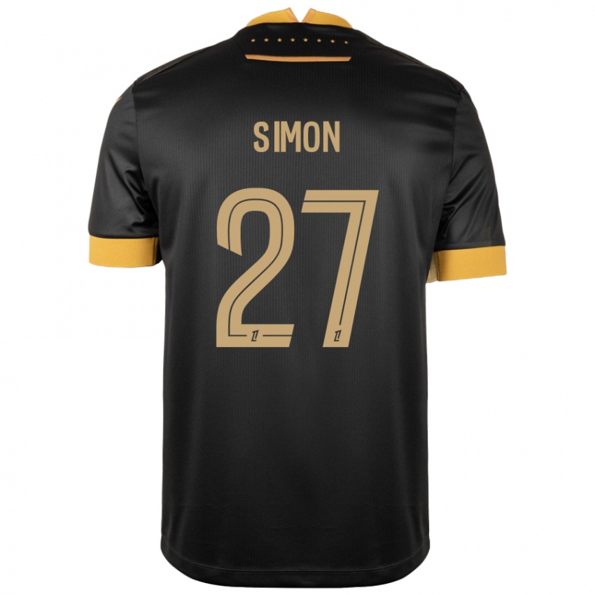 Criança Camisola Moses Simon #27 Castanho Preto Alternativa 2024/25 Camisa Brasil