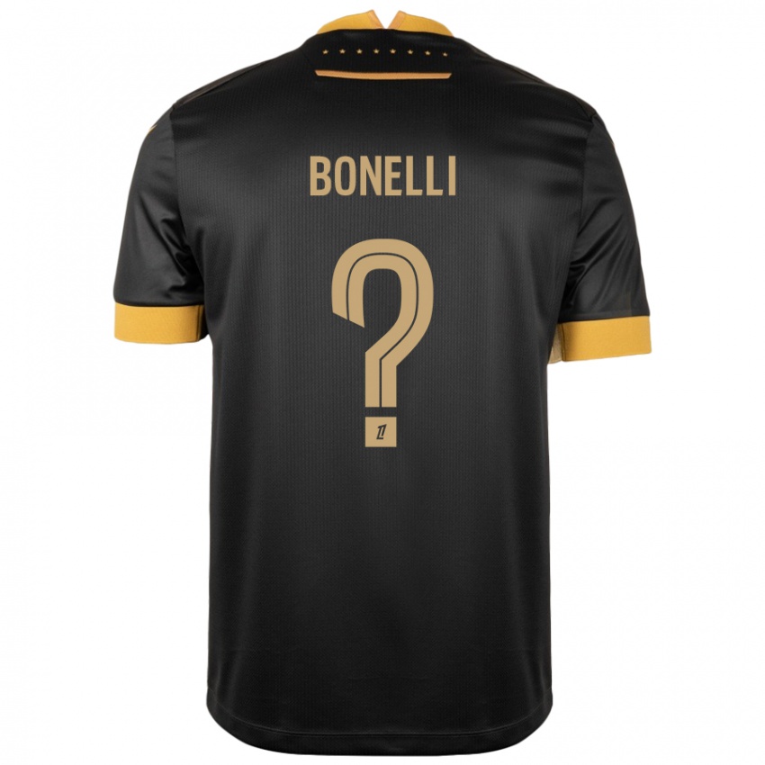 Criança Camisola Lucas Bonelli #0 Castanho Preto Alternativa 2024/25 Camisa Brasil