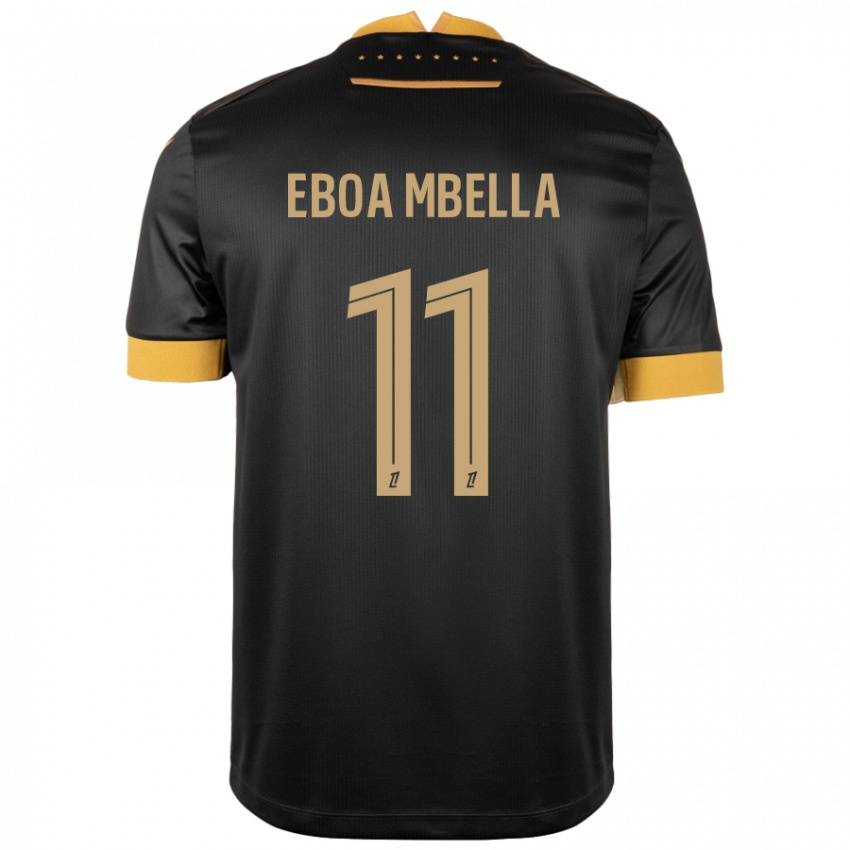 Criança Camisola Eden Eboa Mbella #11 Castanho Preto Alternativa 2024/25 Camisa Brasil