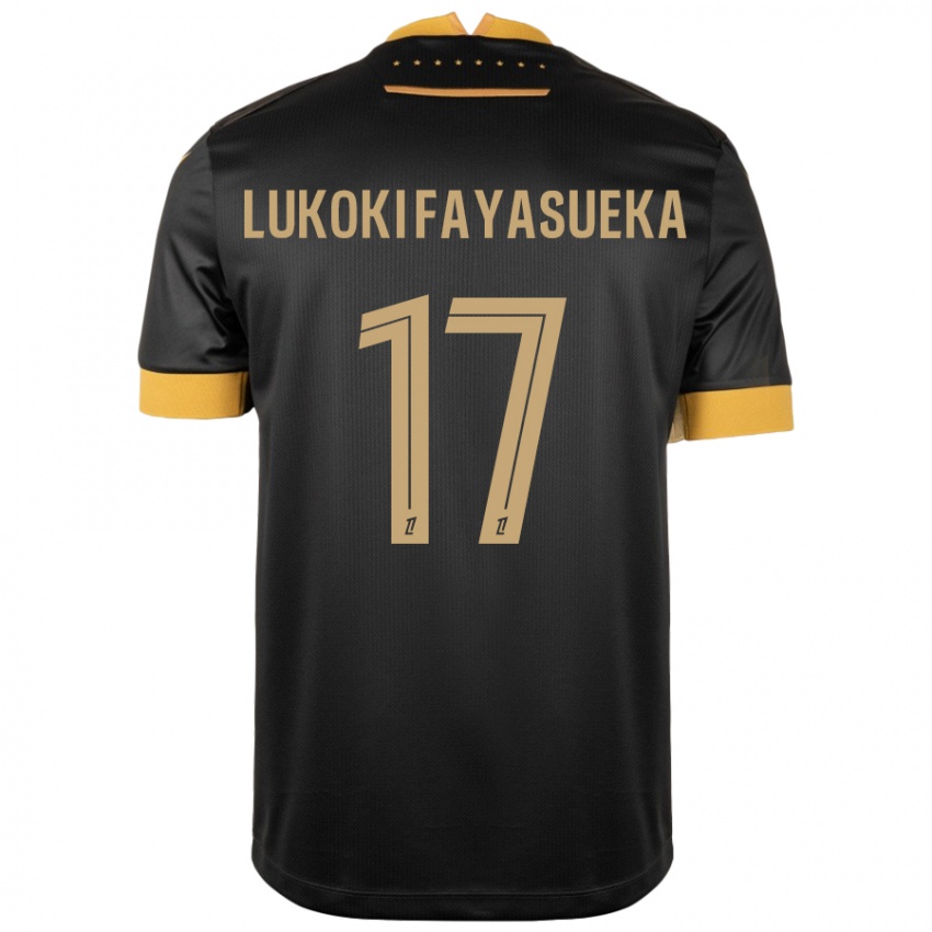 Criança Camisola Kévin Lukoki Fayasueka #17 Castanho Preto Alternativa 2024/25 Camisa Brasil