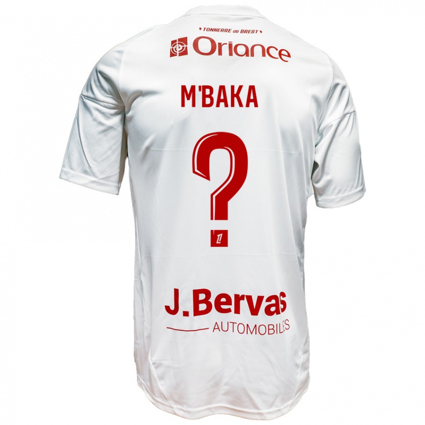 Criança Camisola Sacha M'baka #0 Vermelho Branco Alternativa 2024/25 Camisa Brasil