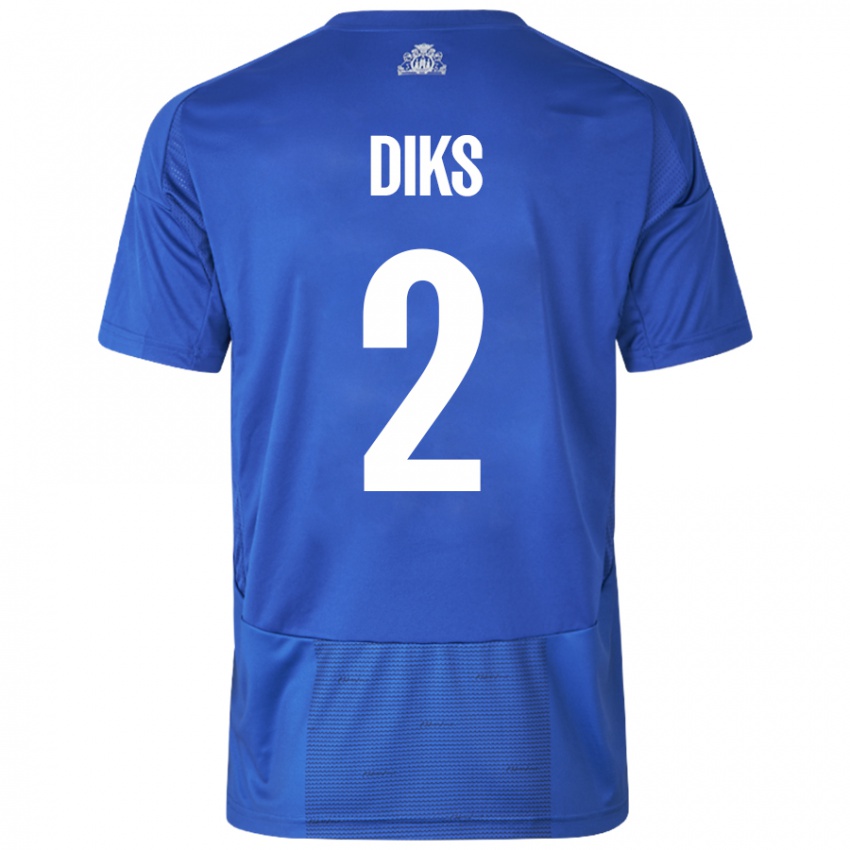 Criança Camisola Kevin Diks #2 Azul Branco Alternativa 2024/25 Camisa Brasil