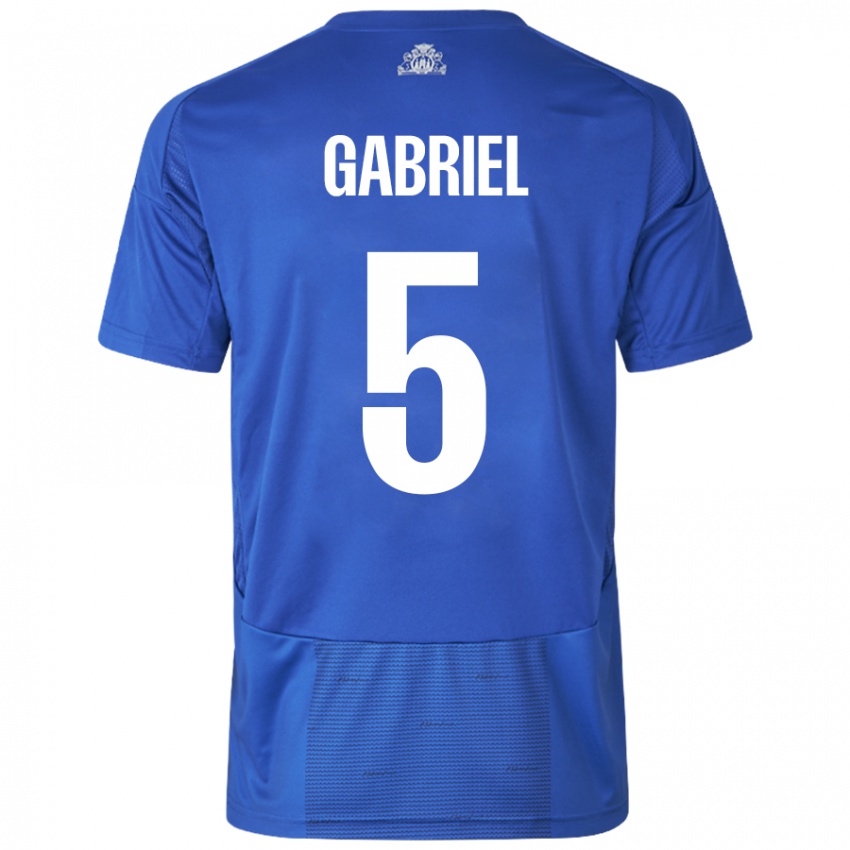 Criança Camisola Gabriel Pereira #5 Azul Branco Alternativa 2024/25 Camisa Brasil