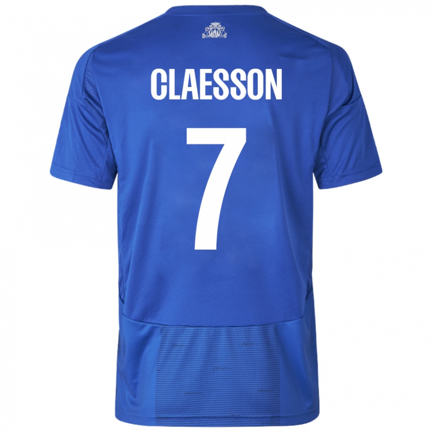 Criança Camisola Viktor Claesson #7 Azul Branco Alternativa 2024/25 Camisa Brasil