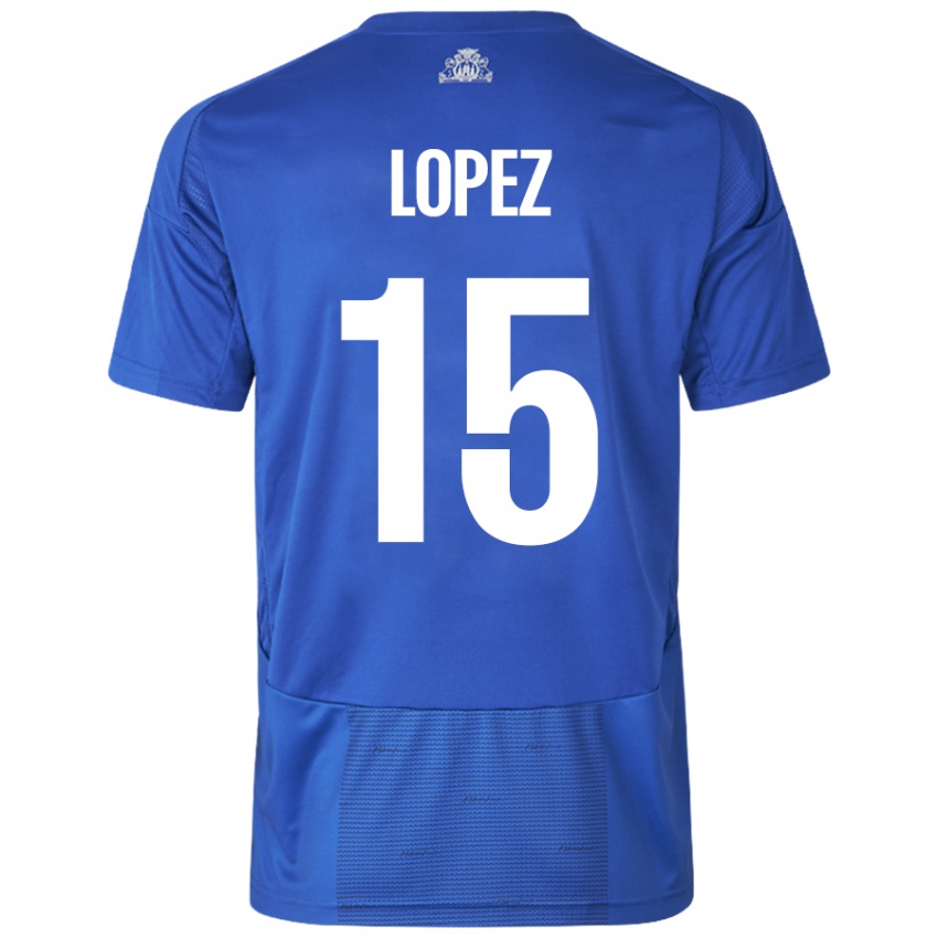 Criança Camisola Marcos López #15 Azul Branco Alternativa 2024/25 Camisa Brasil