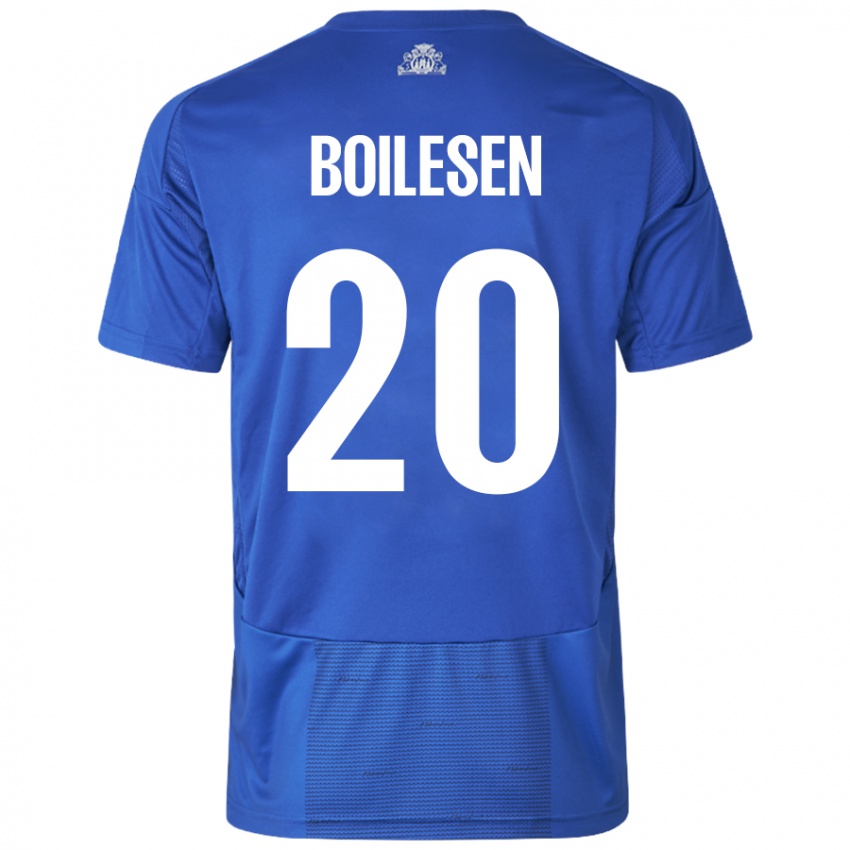 Criança Camisola Nicolai Boilesen #20 Azul Branco Alternativa 2024/25 Camisa Brasil