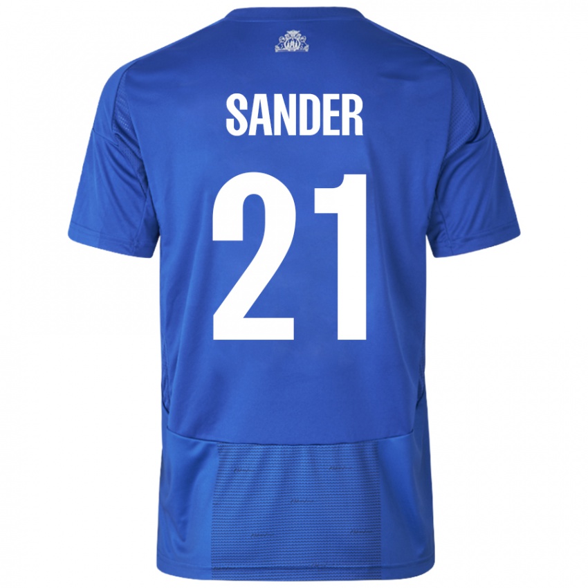 Criança Camisola Theo Sander #21 Azul Branco Alternativa 2024/25 Camisa Brasil