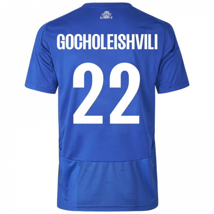 Criança Camisola Giorgi Gocholeishvili #22 Azul Branco Alternativa 2024/25 Camisa Brasil