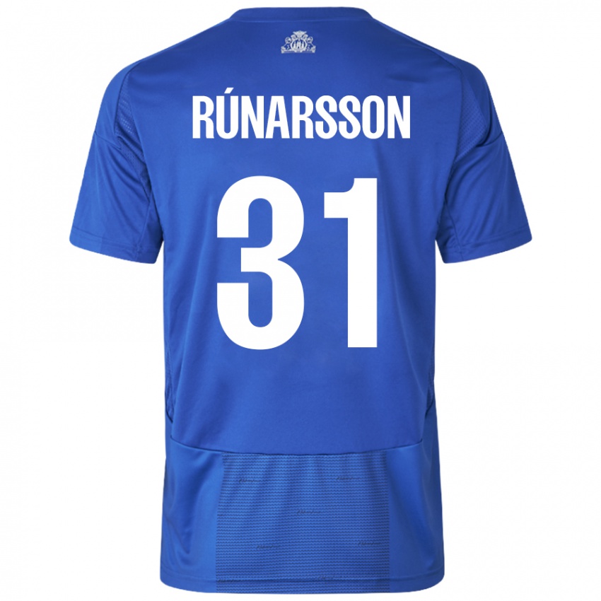 Criança Camisola Runar Alex Runarsson #31 Azul Branco Alternativa 2024/25 Camisa Brasil