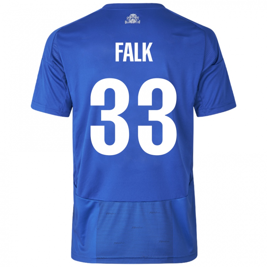 Criança Camisola Rasmus Falk #33 Azul Branco Alternativa 2024/25 Camisa Brasil