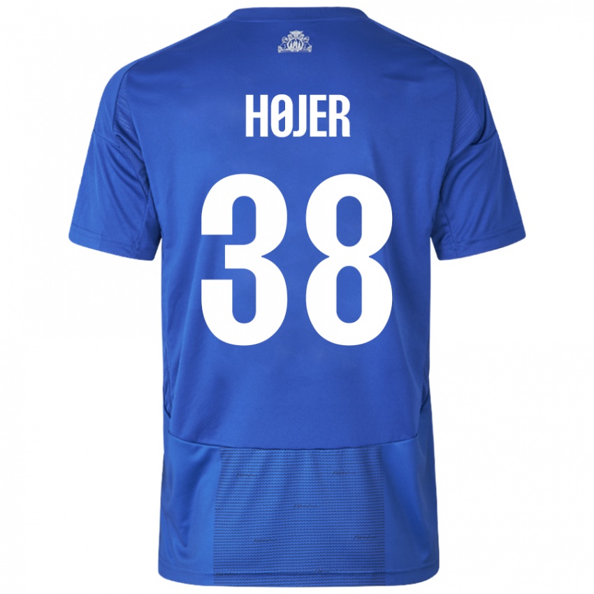 Criança Camisola Oliver Højer #38 Azul Branco Alternativa 2024/25 Camisa Brasil