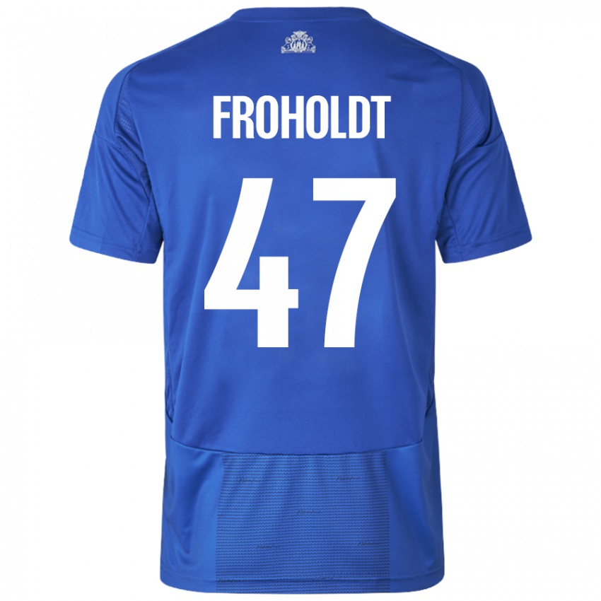 Criança Camisola Victor Froholdt #47 Azul Branco Alternativa 2024/25 Camisa Brasil