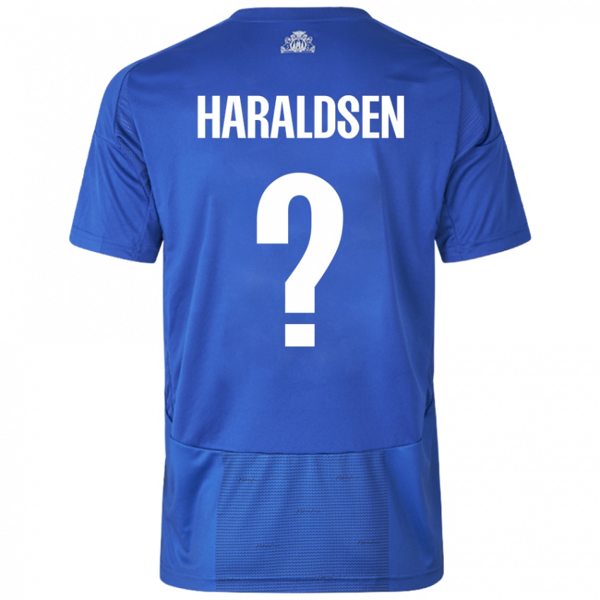 Criança Camisola Henrik Haraldsen #0 Azul Branco Alternativa 2024/25 Camisa Brasil