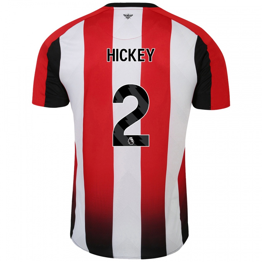 Homem Camisola Aaron Hickey #2 Vermelho Branco Principal 2024/25 Camisa Brasil