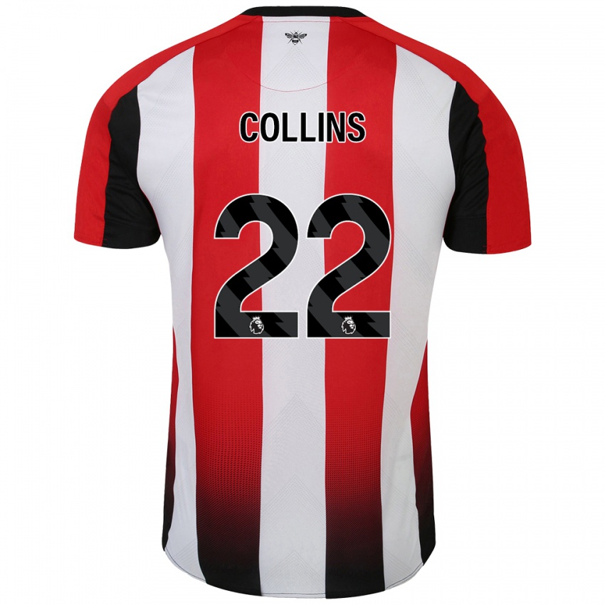 Homem Camisola Nathan Collins #22 Vermelho Branco Principal 2024/25 Camisa Brasil