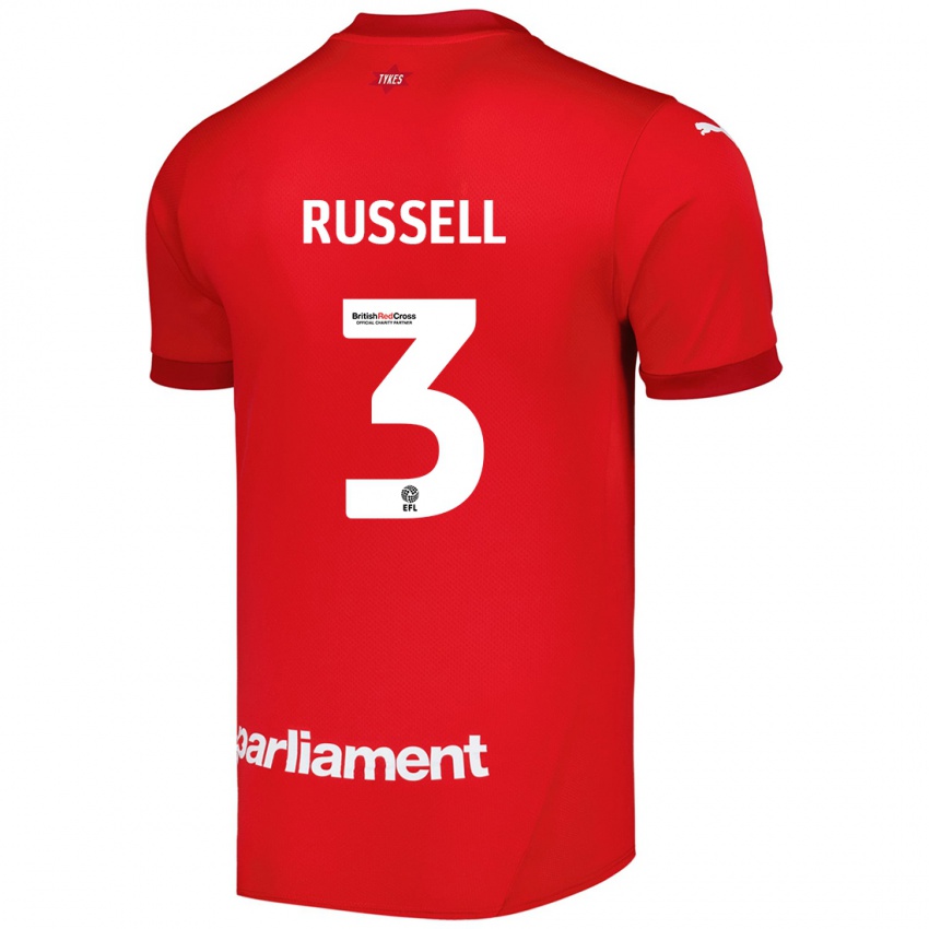 Homem Camisola Jon Russell #3 Vermelho Principal 2024/25 Camisa Brasil