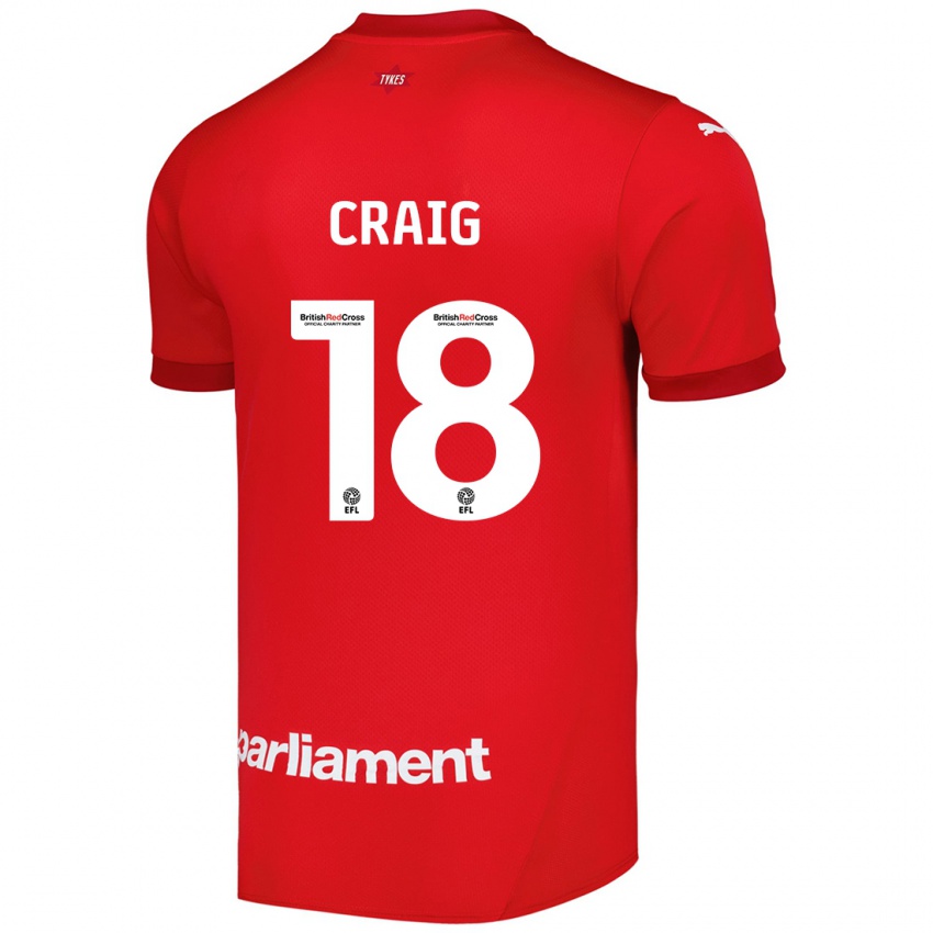 Homem Camisola Matthew Craig #18 Vermelho Principal 2024/25 Camisa Brasil