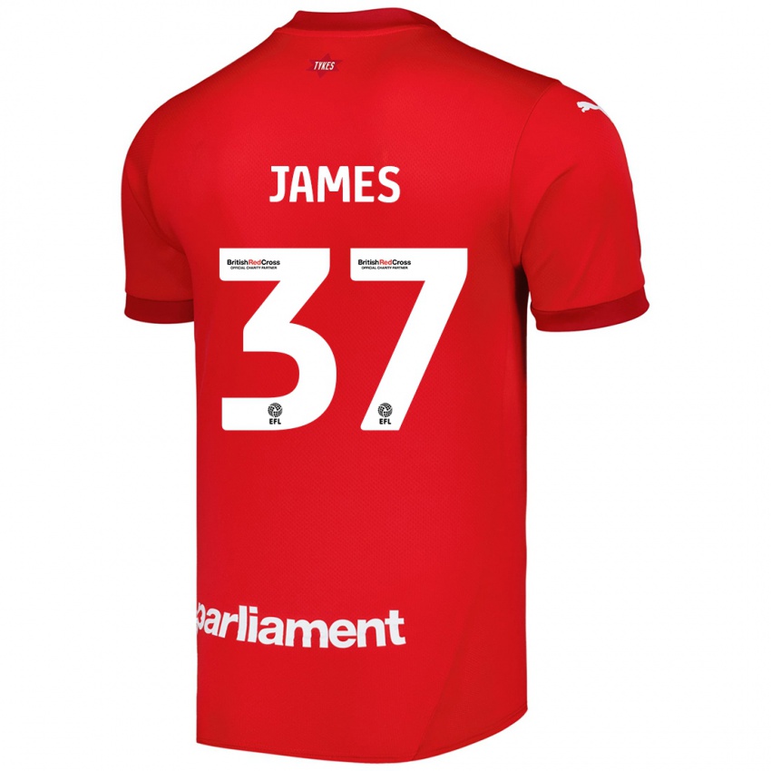 Homem Camisola Nathan James #37 Vermelho Principal 2024/25 Camisa Brasil