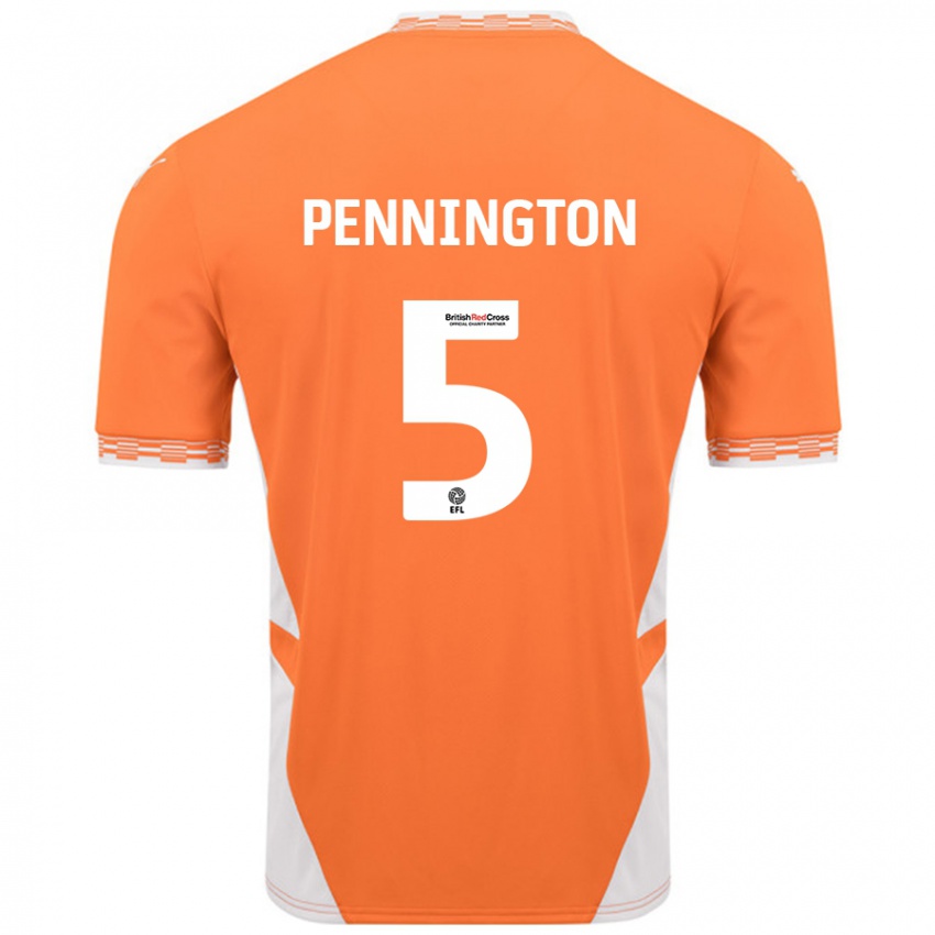 Homem Camisola Matthew Pennington #5 Branco Laranja Principal 2024/25 Camisa Brasil