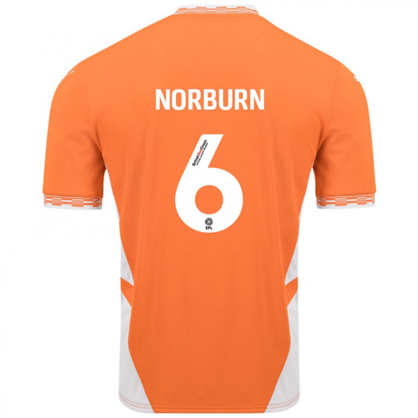 Homem Camisola Oliver Norburn #6 Branco Laranja Principal 2024/25 Camisa Brasil