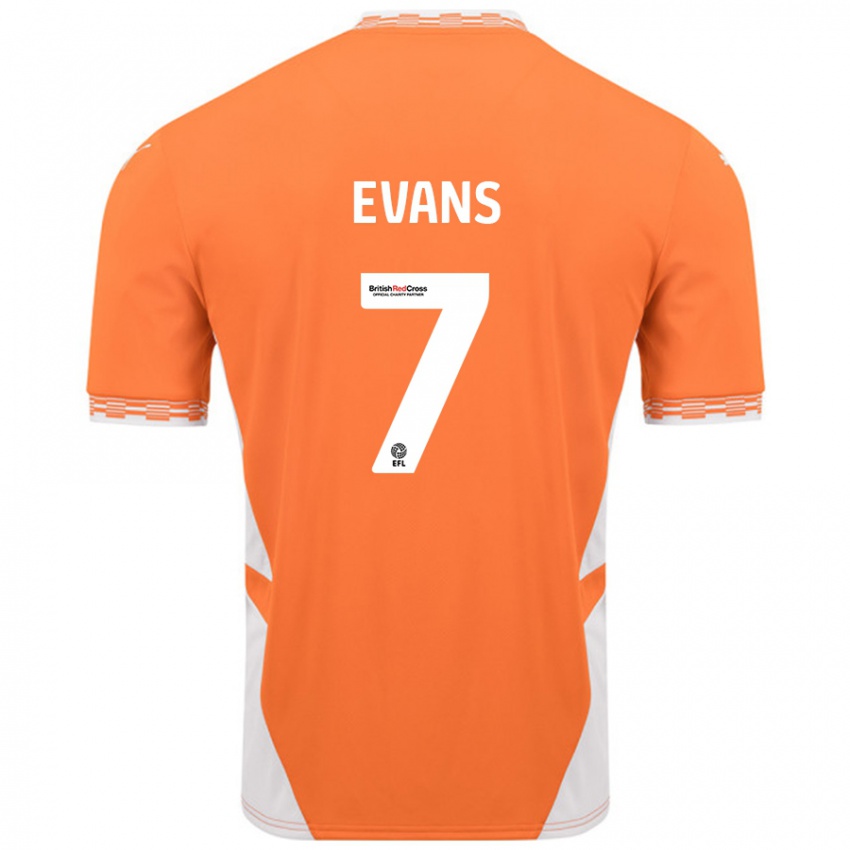 Homem Camisola Lee Evans #7 Branco Laranja Principal 2024/25 Camisa Brasil