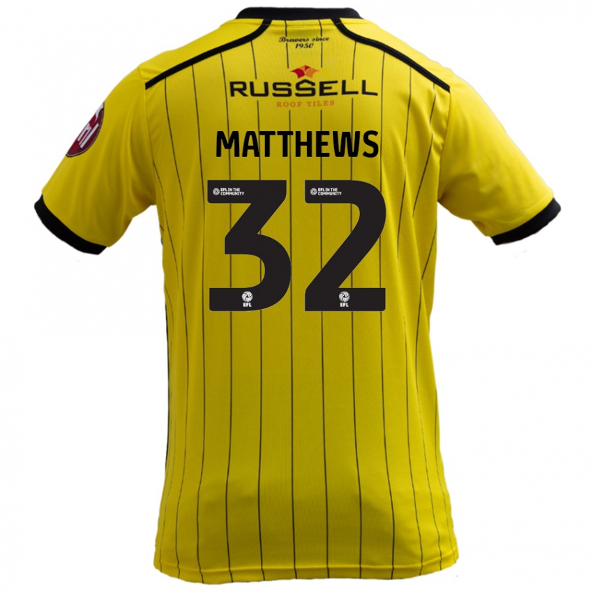 Homem Camisola Daniel Matthews #32 Amarelo Principal 2024/25 Camisa Brasil