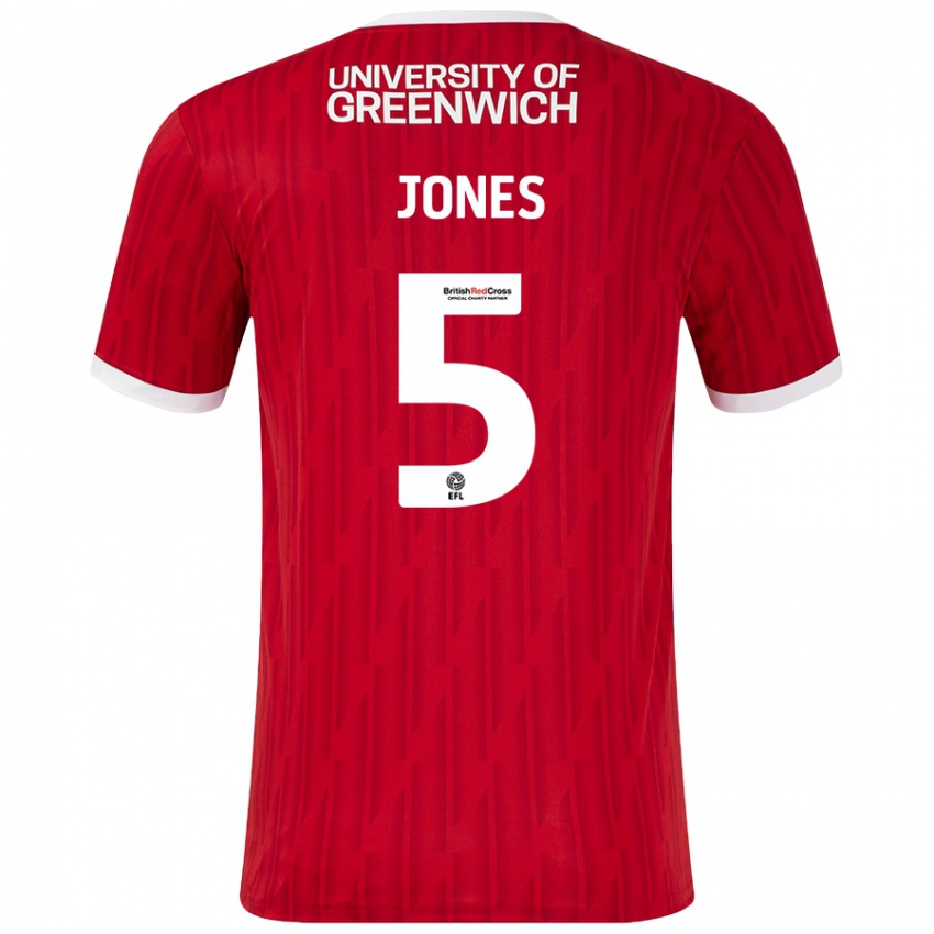 Homem Camisola Lloyd Jones #5 Vermelho Branco Principal 2024/25 Camisa Brasil