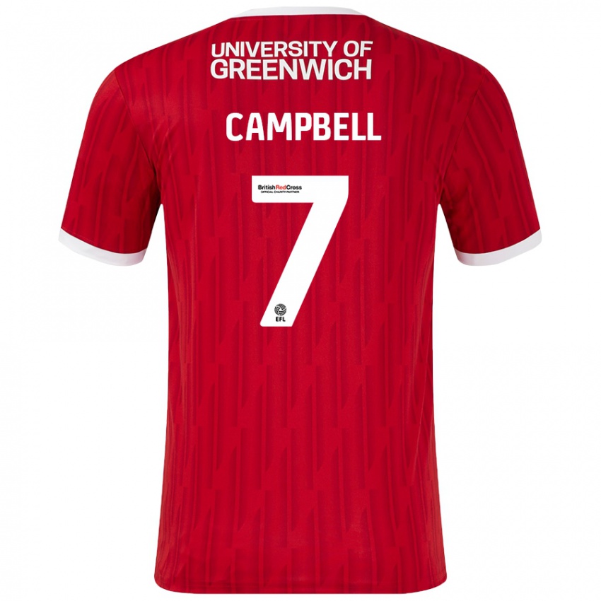 Homem Camisola Tyreece Campbell #7 Vermelho Branco Principal 2024/25 Camisa Brasil