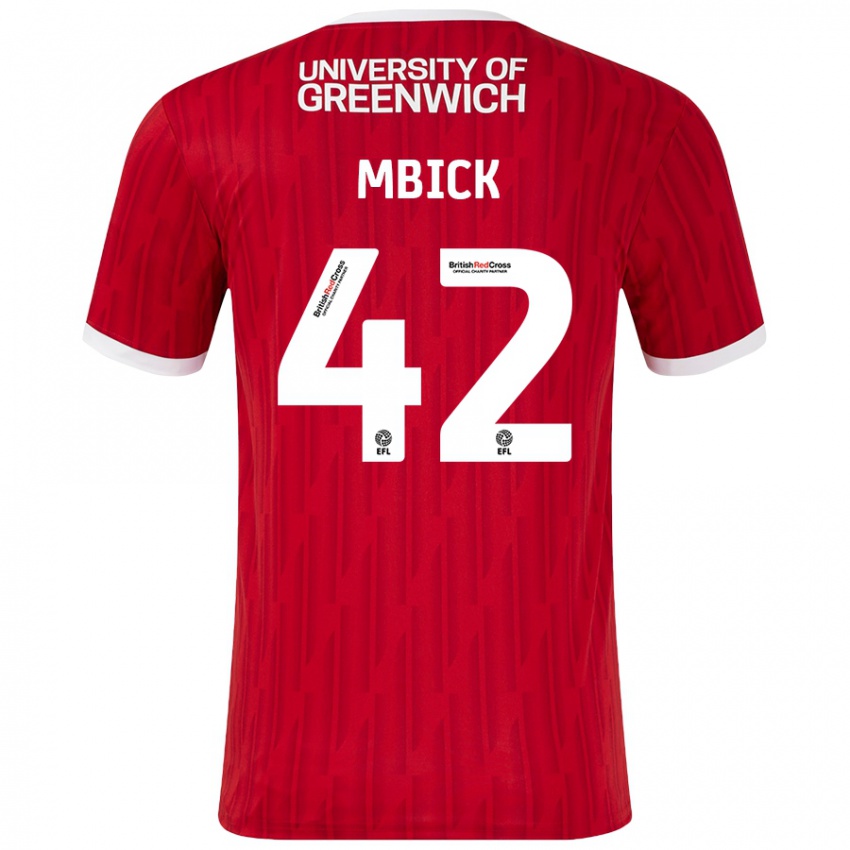 Homem Camisola Micah Mbick #42 Vermelho Branco Principal 2024/25 Camisa Brasil