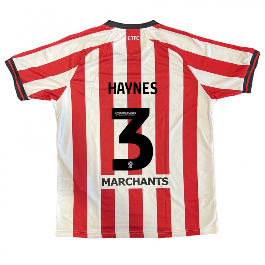 Homem Camisola Ryan Haynes #3 Vermelho Branco Principal 2024/25 Camisa Brasil