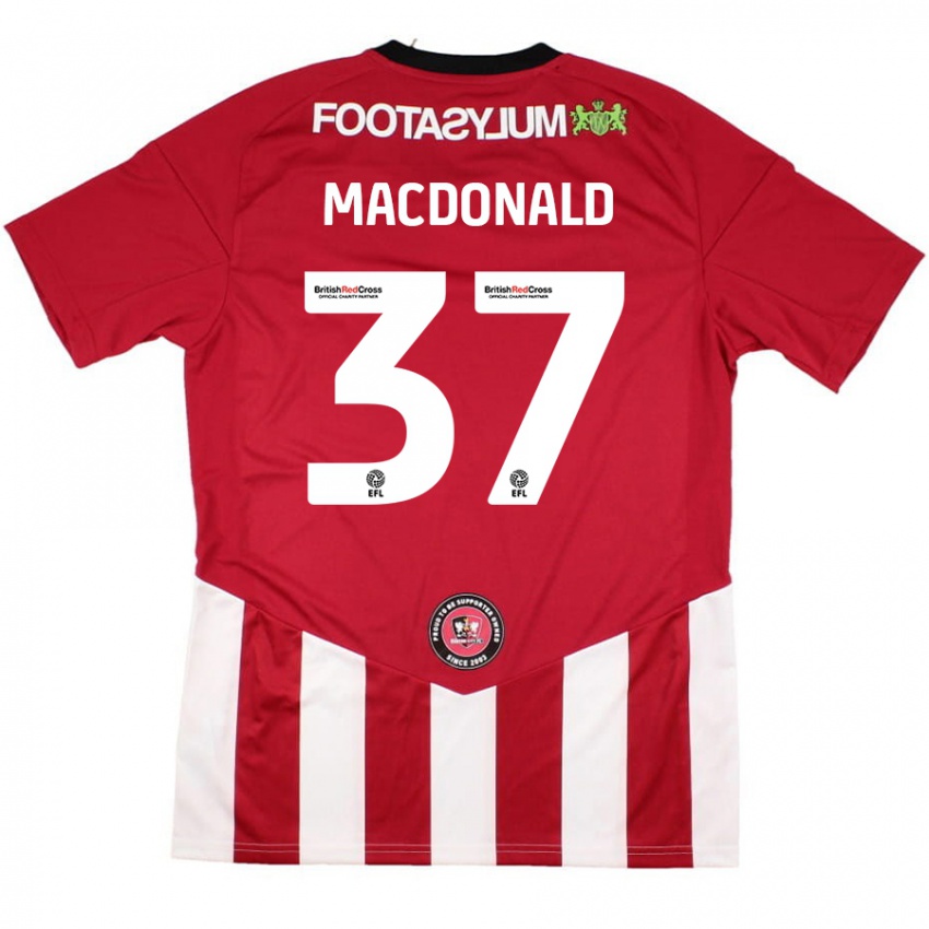 Homem Camisola Shaun Macdonald #37 Vermelho Branco Principal 2024/25 Camisa Brasil