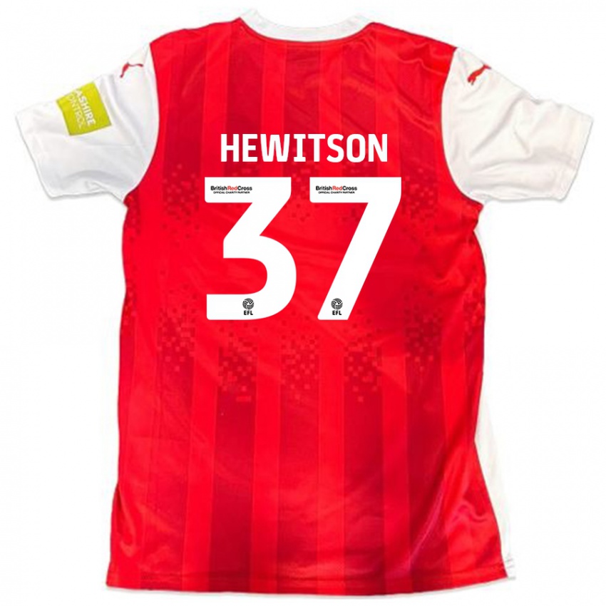 Homem Camisola Luke Hewitson #37 Vermelho Branco Principal 2024/25 Camisa Brasil