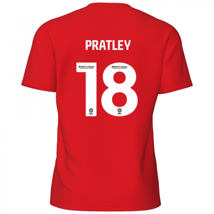 Homem Camisola Darren Pratley #18 Vermelho Principal 2024/25 Camisa Brasil