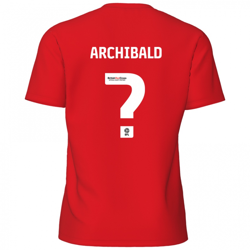 Homem Camisola Aaron Archibald #0 Vermelho Principal 2024/25 Camisa Brasil