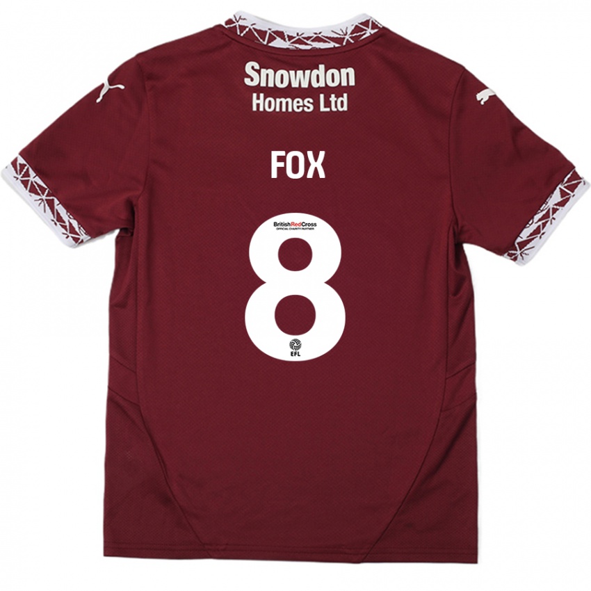 Homem Camisola Ben Fox #8 Borgonha Principal 2024/25 Camisa Brasil