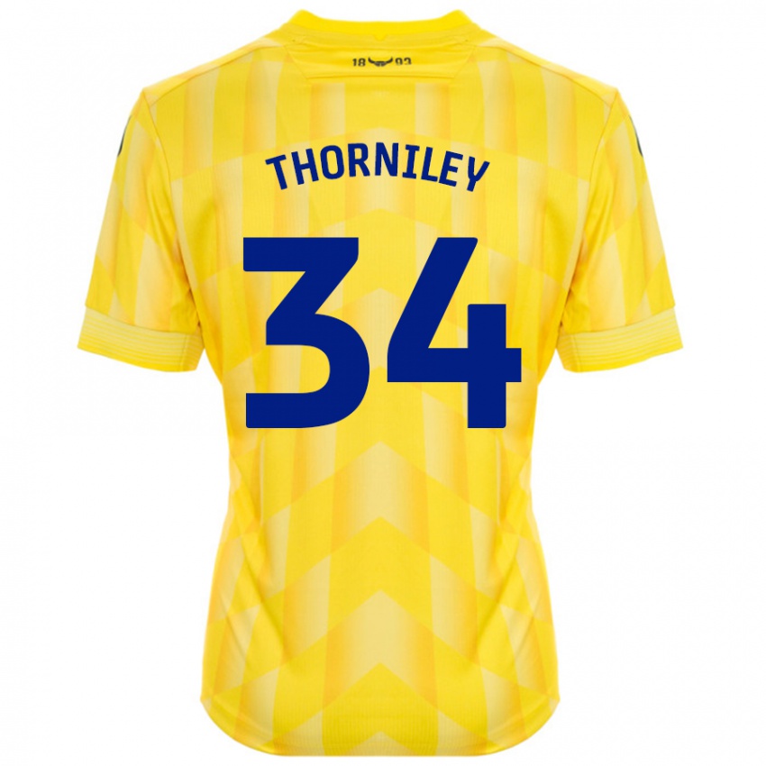 Homem Camisola Jordan Thorniley #34 Amarelo Principal 2024/25 Camisa Brasil