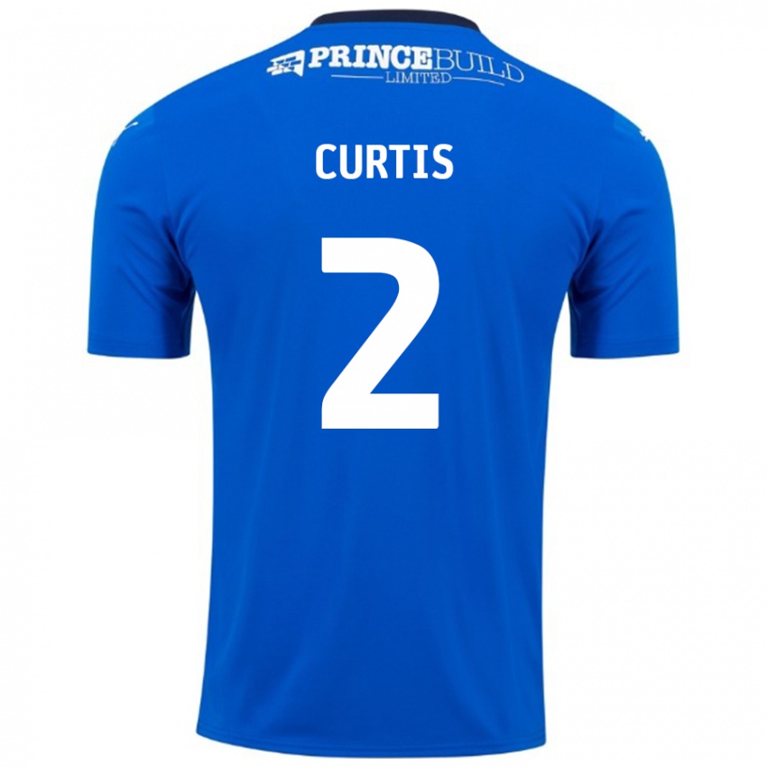 Homem Camisola Sam Curtis #2 Branco Azul Principal 2024/25 Camisa Brasil