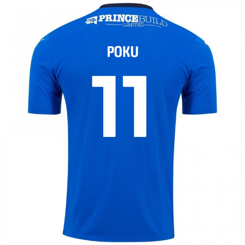 Homem Camisola Kwame Poku #11 Branco Azul Principal 2024/25 Camisa Brasil