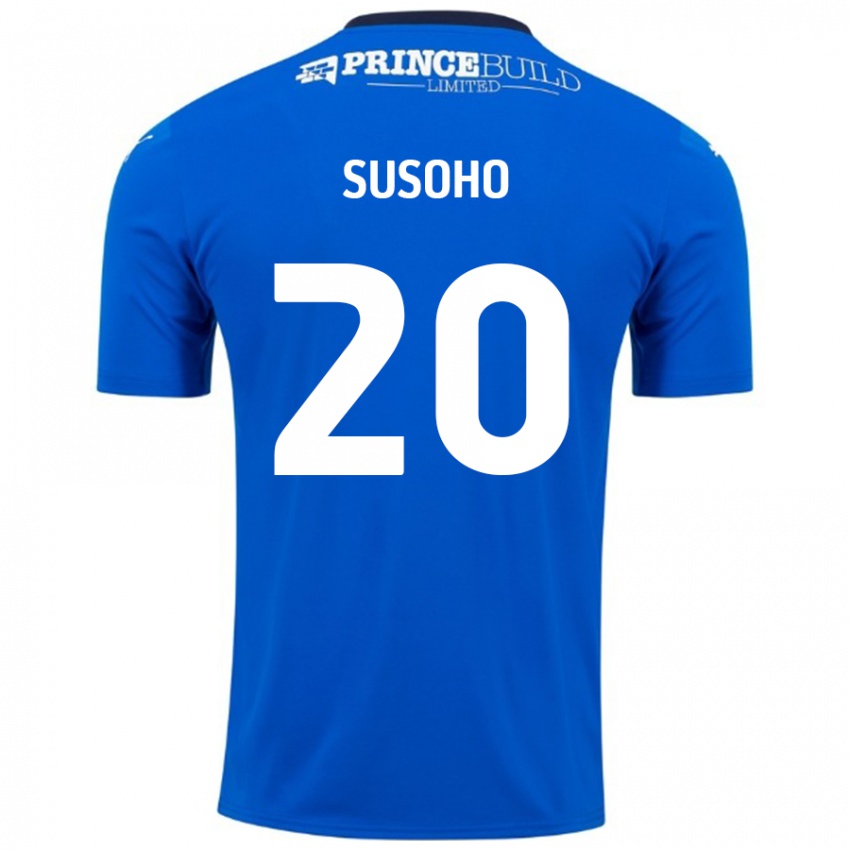 Homem Camisola Mahamadou Susoho #20 Branco Azul Principal 2024/25 Camisa Brasil