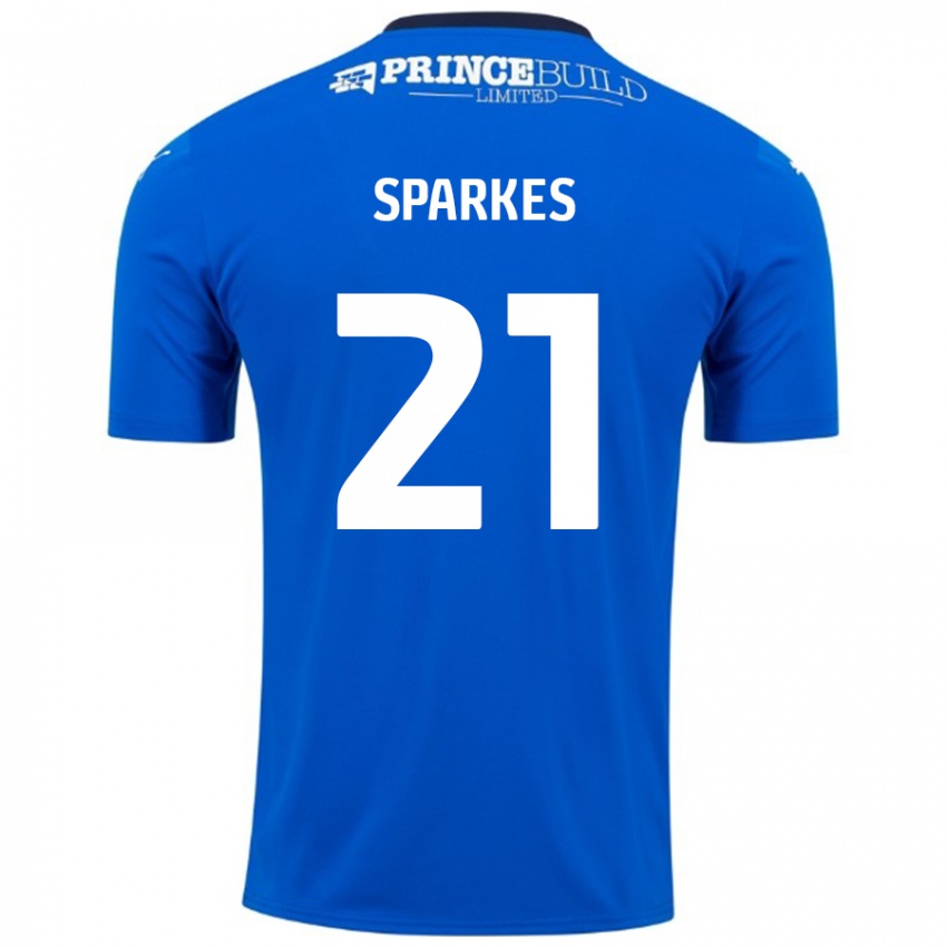 Homem Camisola Jack Sparkes #21 Branco Azul Principal 2024/25 Camisa Brasil