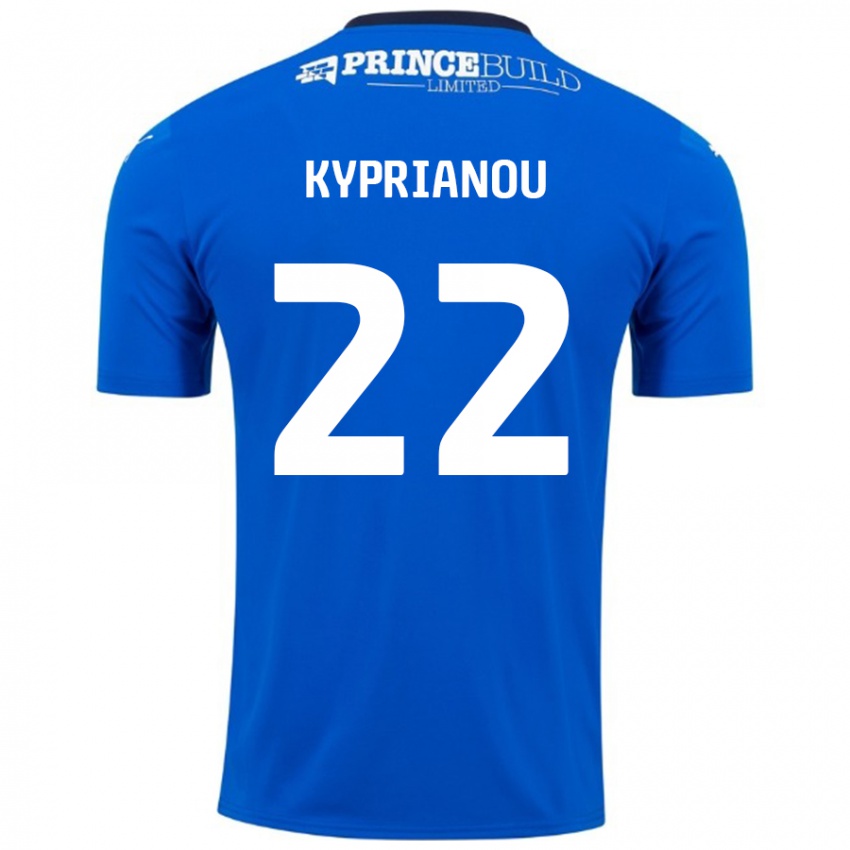 Homem Camisola Hector Kyprianou #22 Branco Azul Principal 2024/25 Camisa Brasil