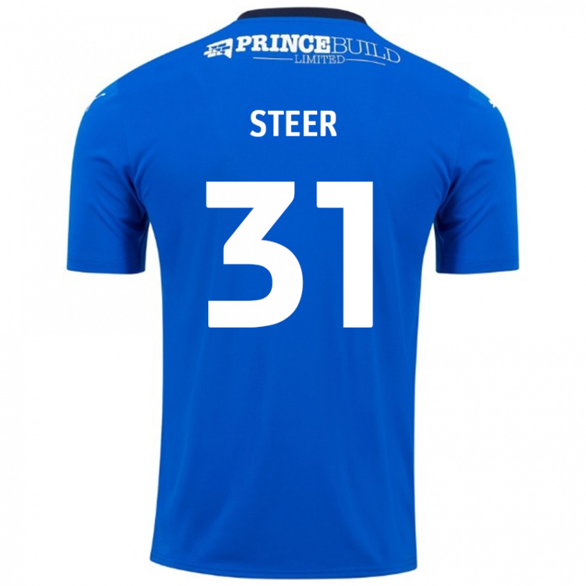 Homem Camisola Jed Steer #31 Branco Azul Principal 2024/25 Camisa Brasil