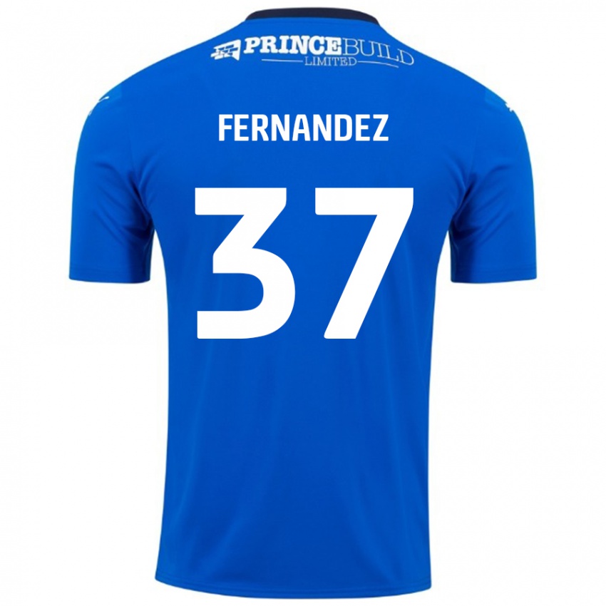 Homem Camisola Emmanuel Fernandez #37 Branco Azul Principal 2024/25 Camisa Brasil